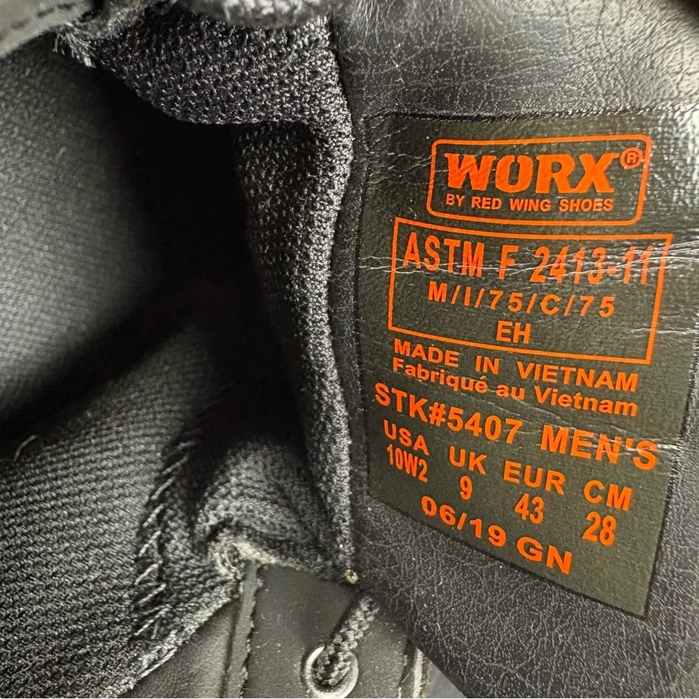 Worx By Red Wing #5407 Mens Black Leather Steel Toe Chukka Boots Size 10W2